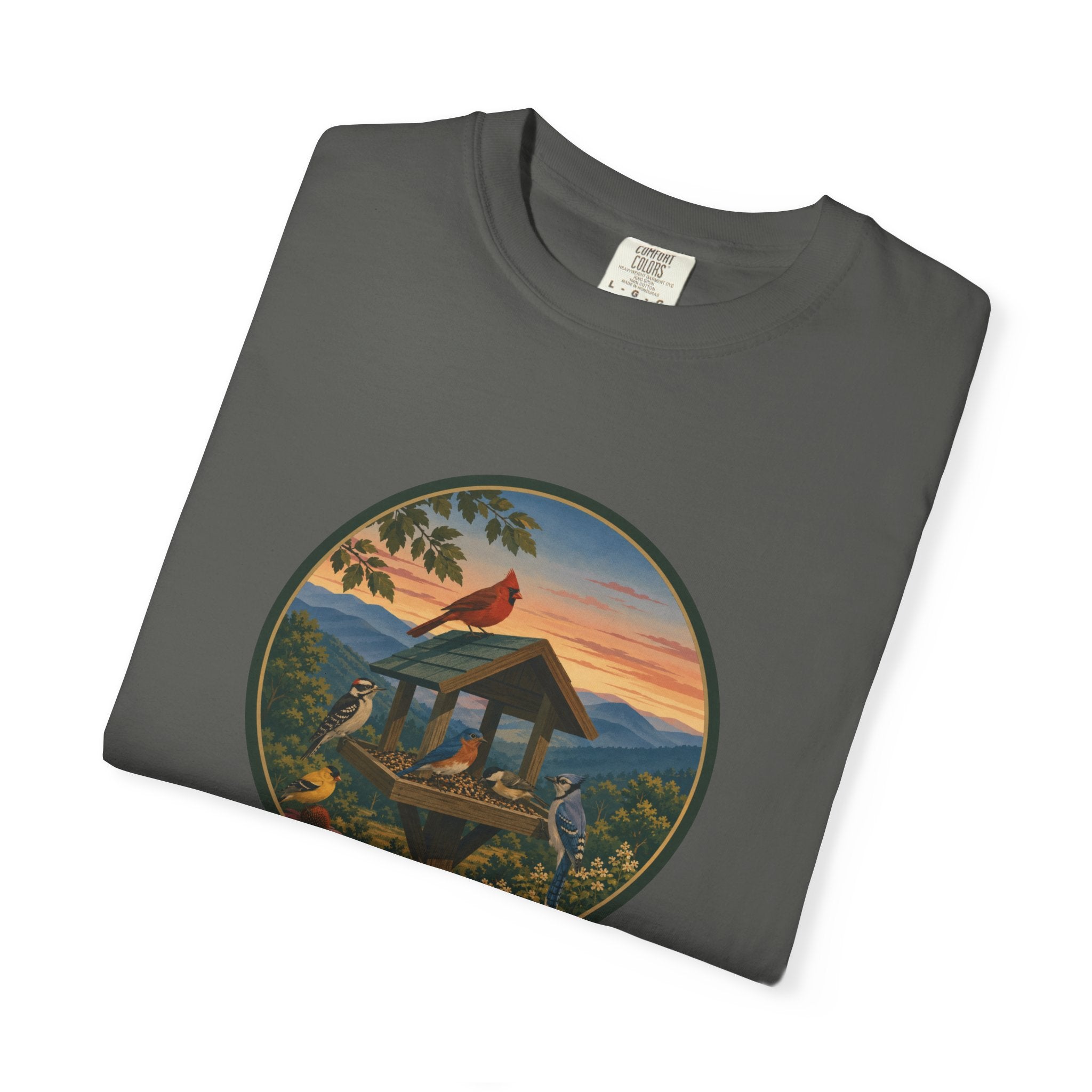 Sunset Bird Feeder Circle T-Shirt