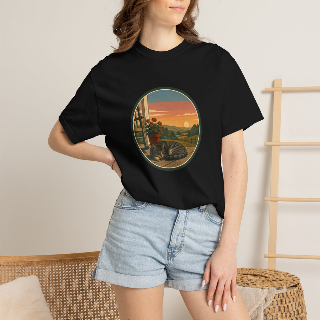 Vintage Sunset Cat Nap T-Shirt