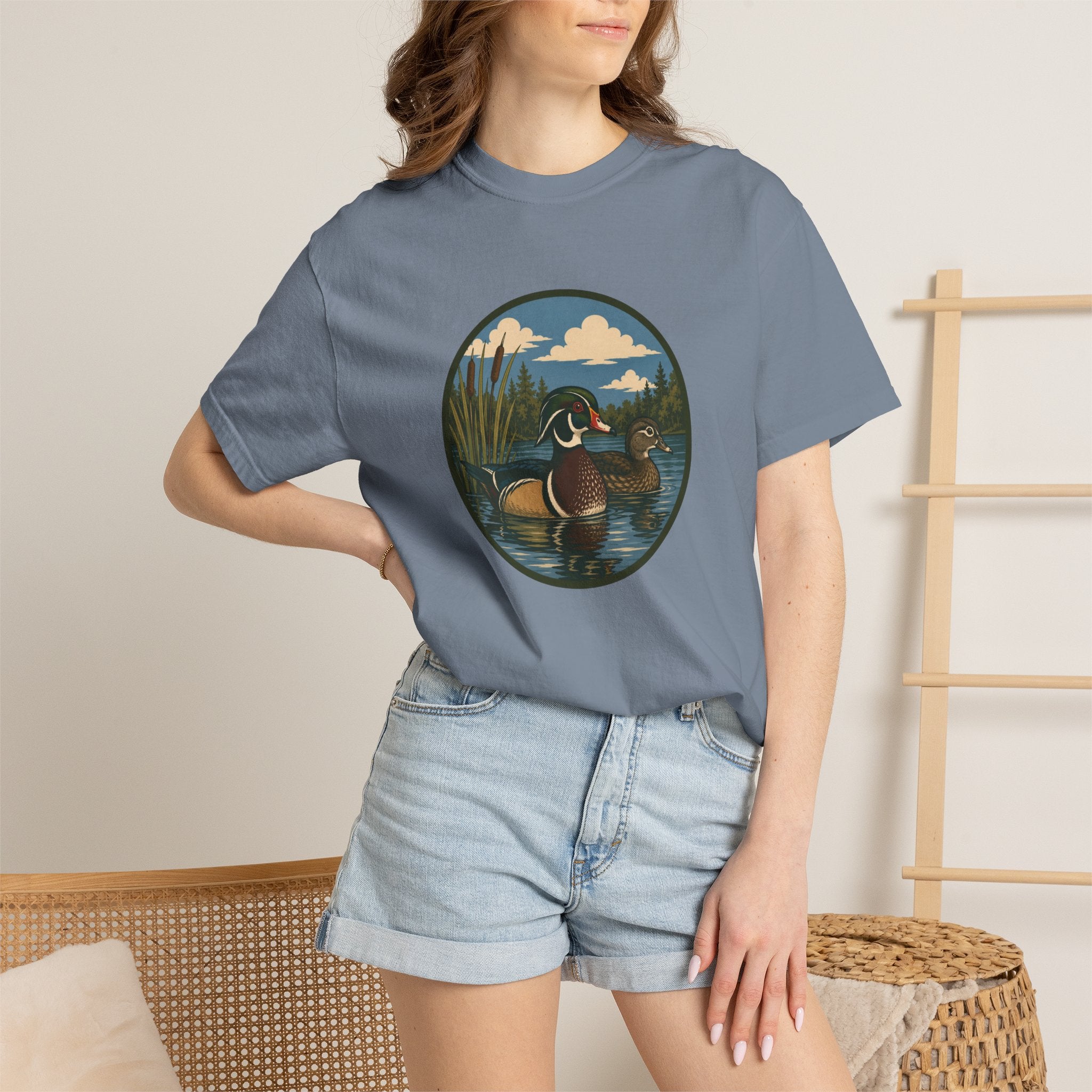 Wood Duck Pond T-Shirt — Vintage Waterfowl Nature Tee