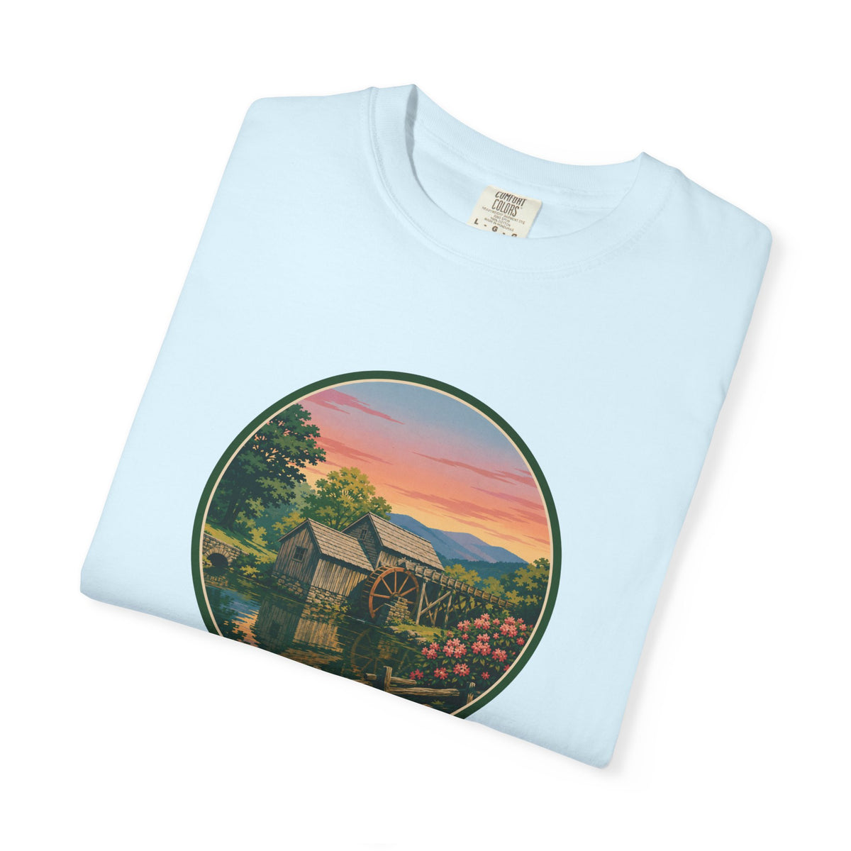 Scenic Sunset Watermill  T-Shirt
