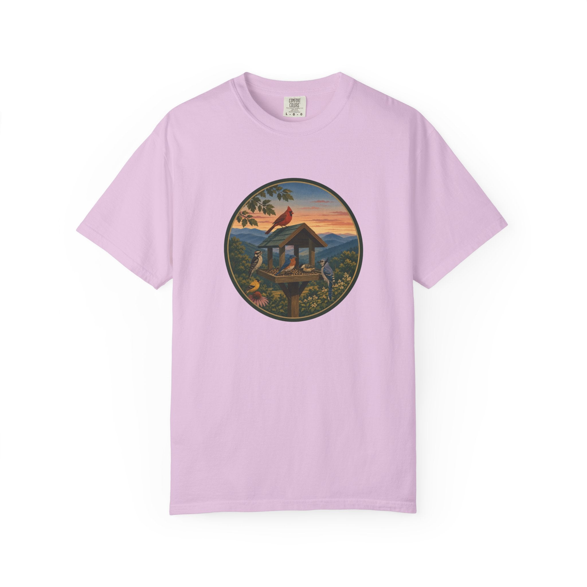 Sunset Bird Feeder Circle T-Shirt