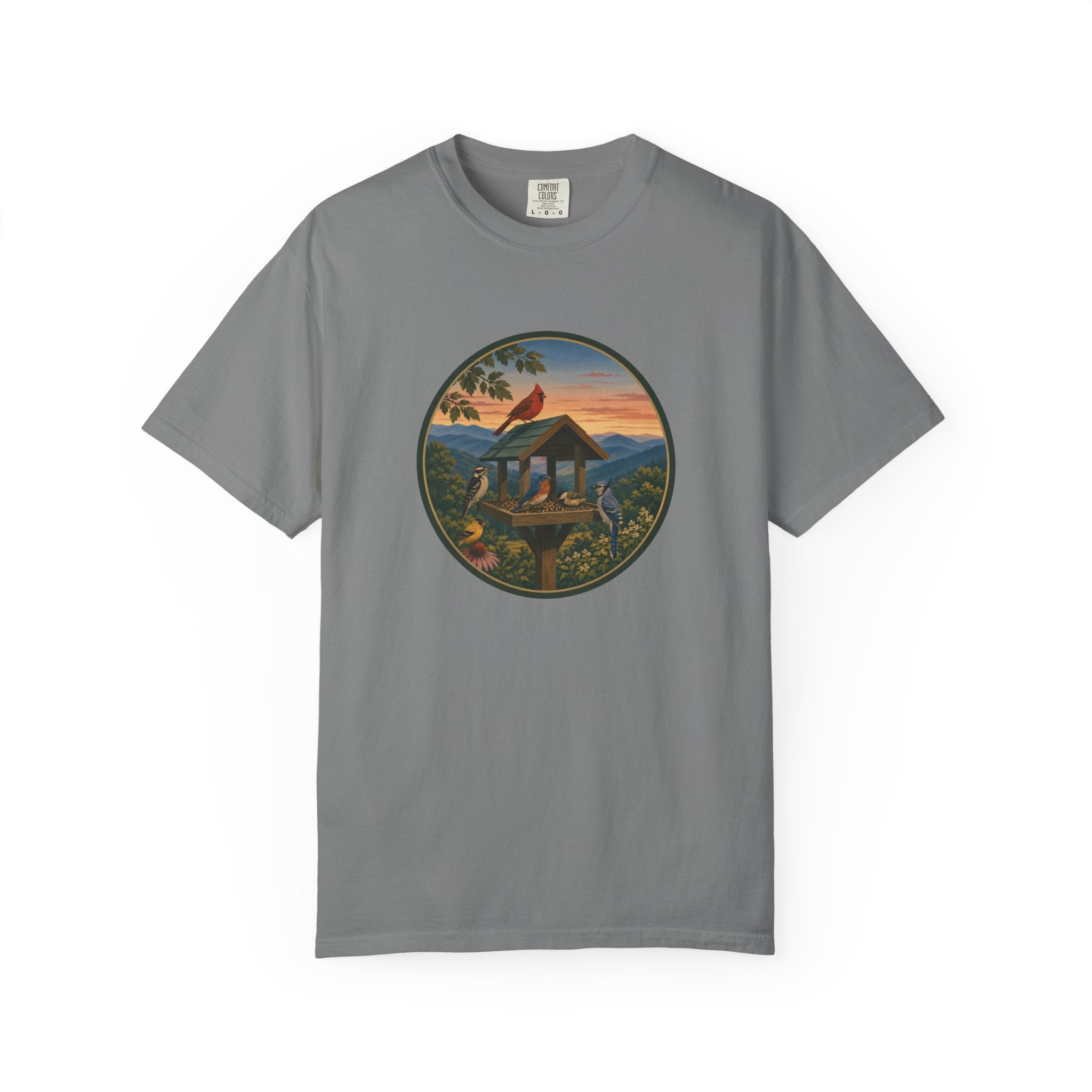 Sunset Bird Feeder Circle T-Shirt