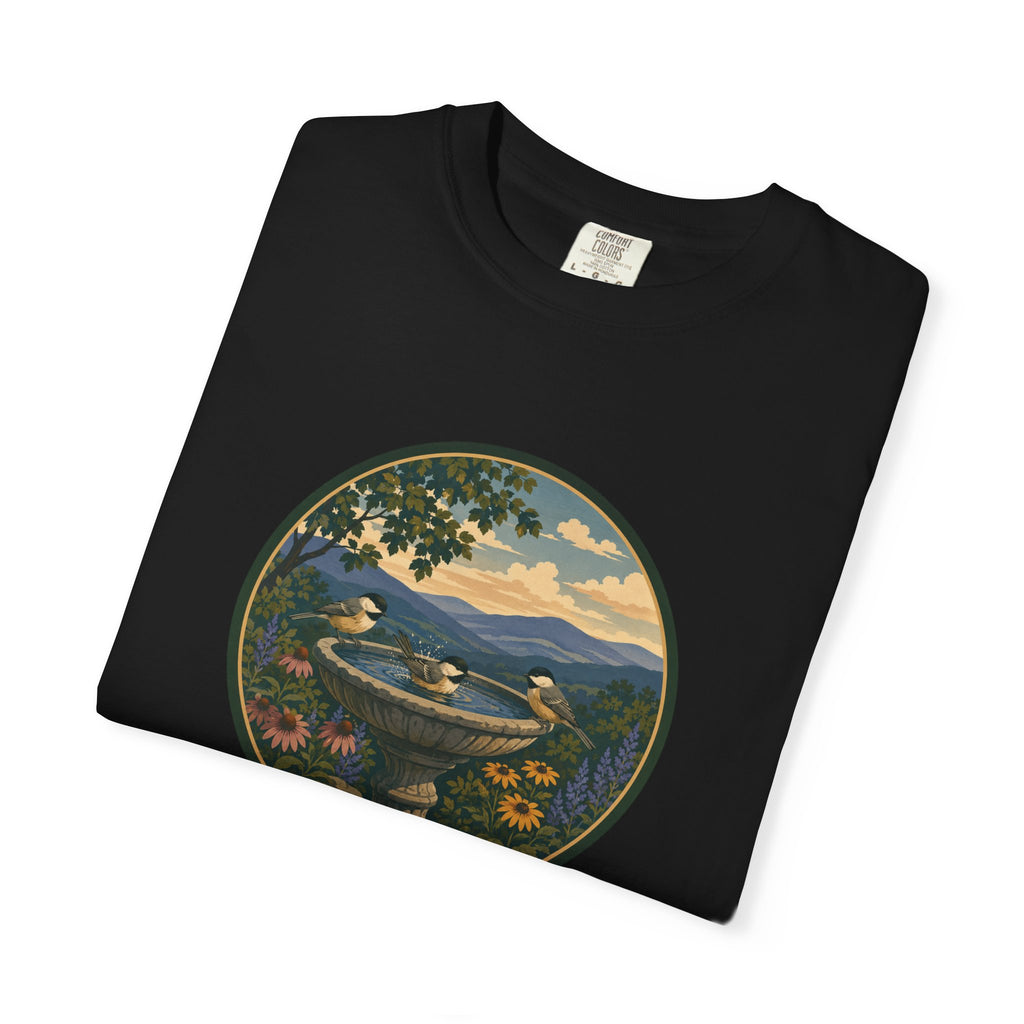 Scenic Birdbath Landscape T-Shirt