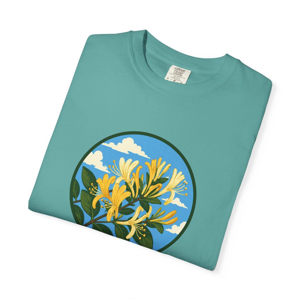 Honeysuckle Circle Tee — Botanical Floral Graphic T-Shirt