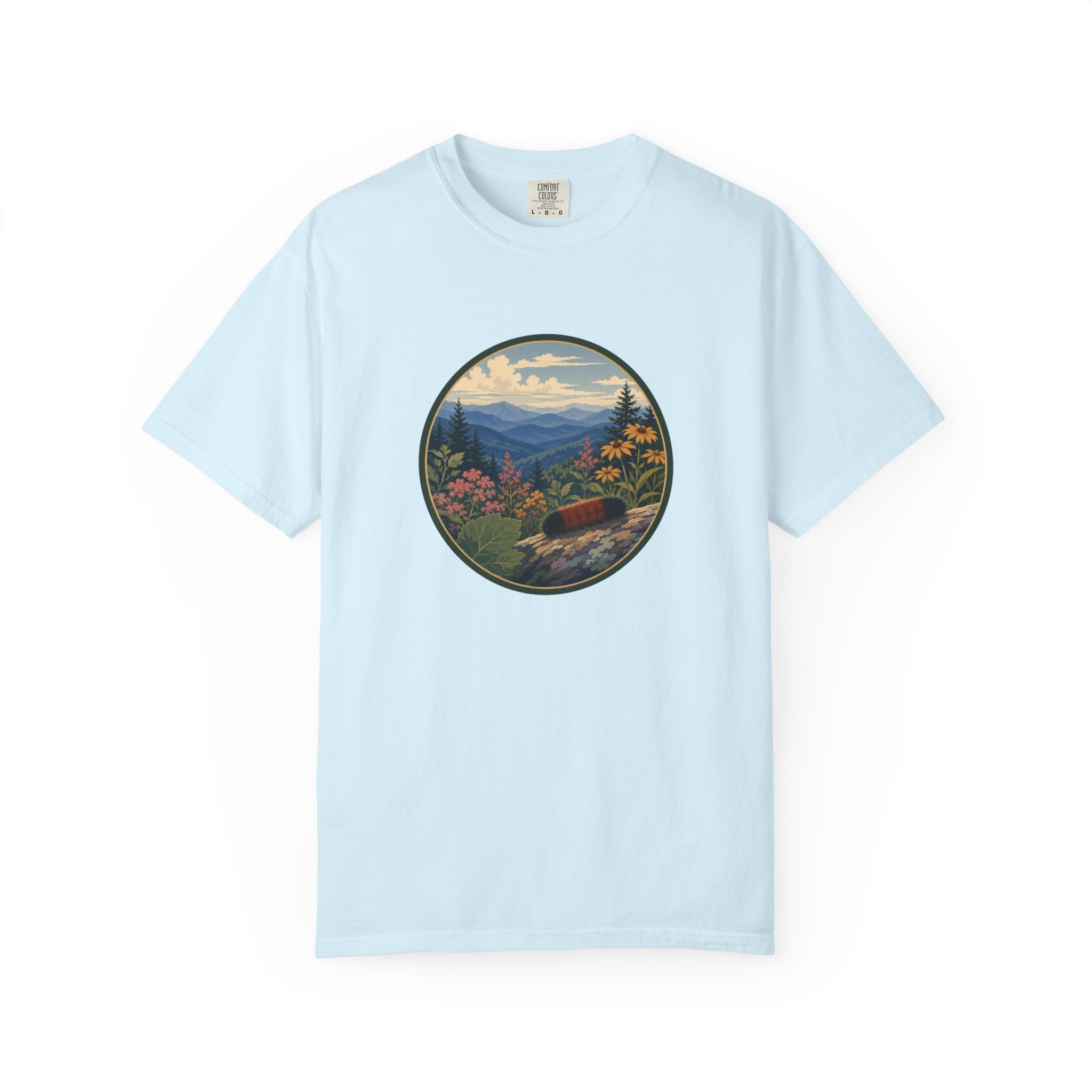 Mountain Caterpillar Scenic T-Shirt — Vintage Wilderness Nature Graphic