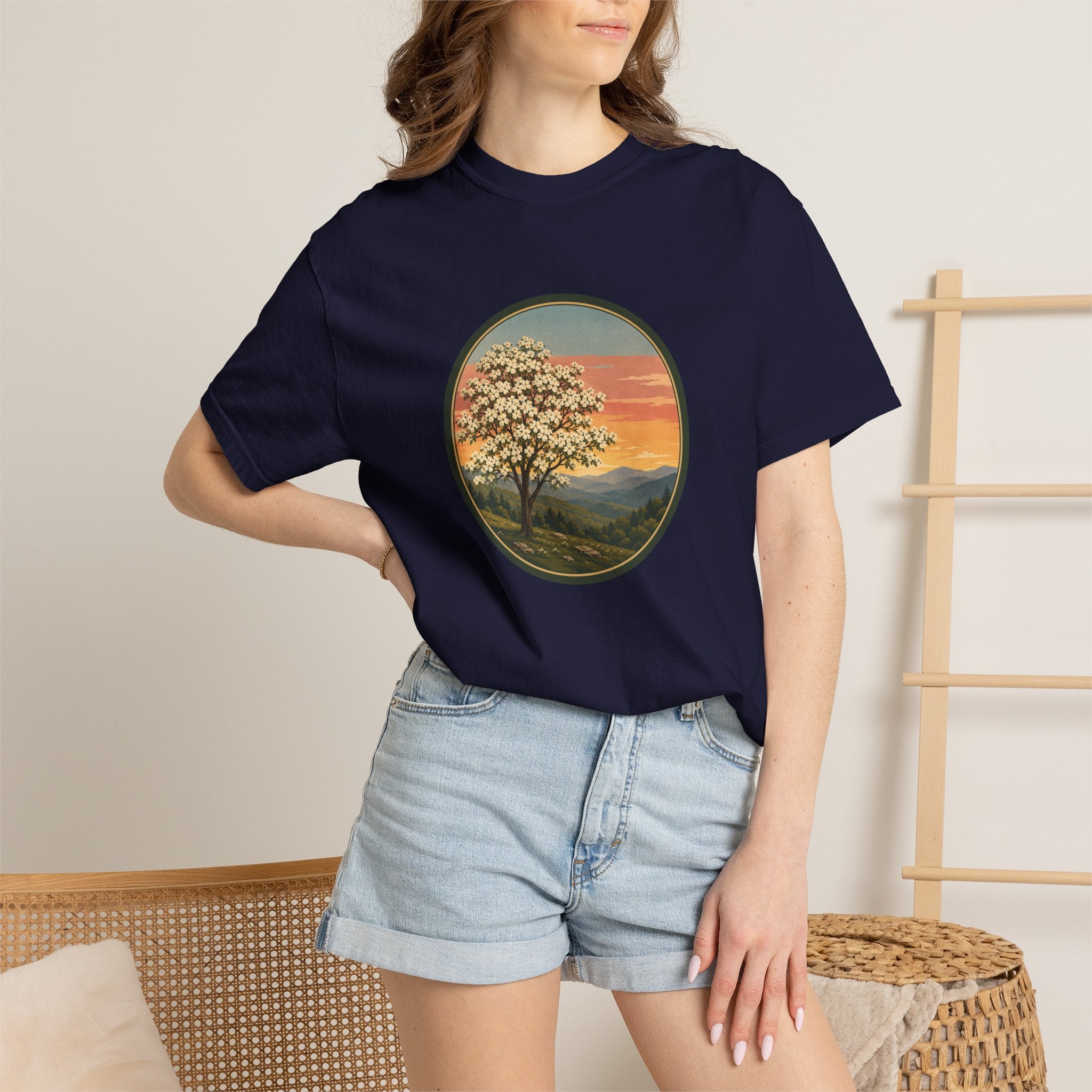 Vintage Sunset Dogwood Tree T-Shirt