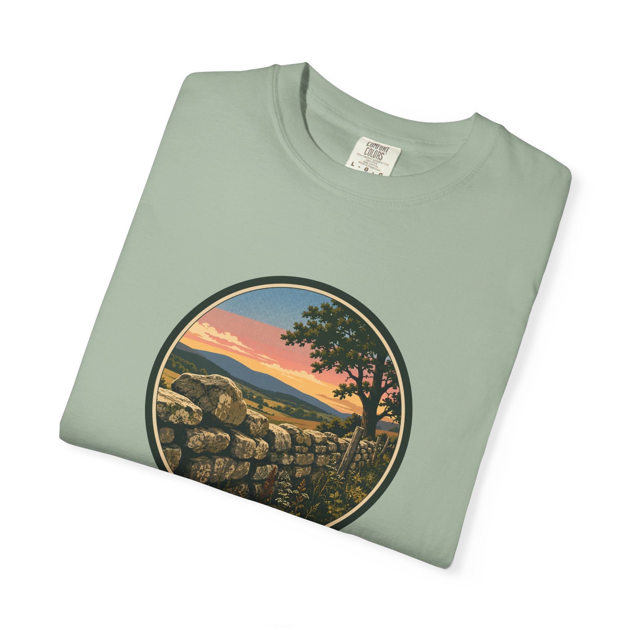 Sunset Stone Wall Circle T-Shirt