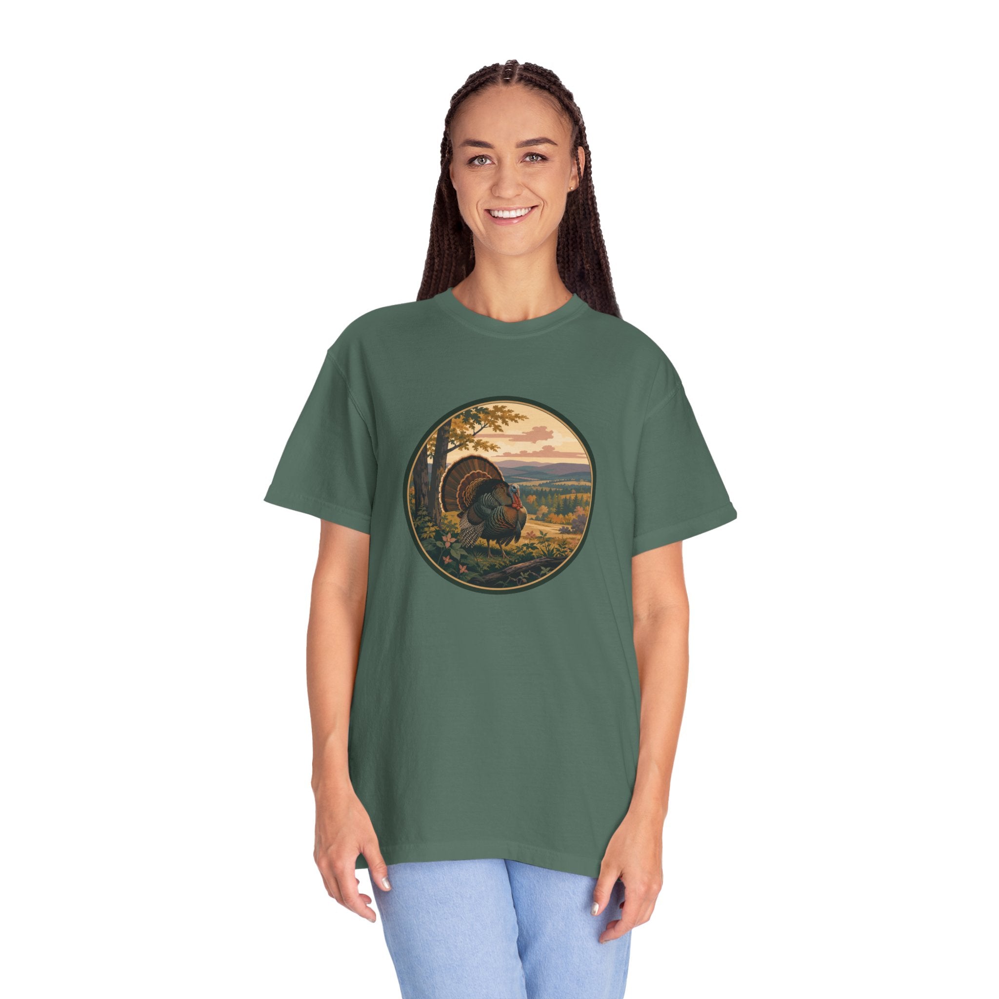 Fall Turkey T-Shirt — Vintage Wildlife Hunting Scene Tee