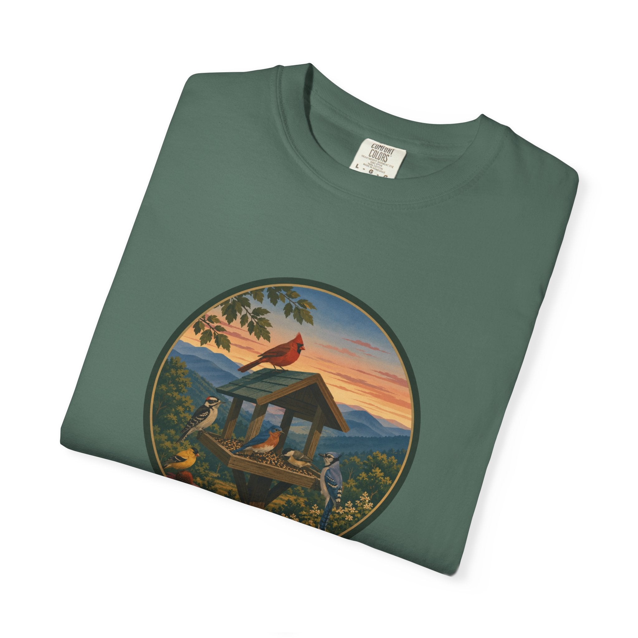 Sunset Bird Feeder Circle T-Shirt