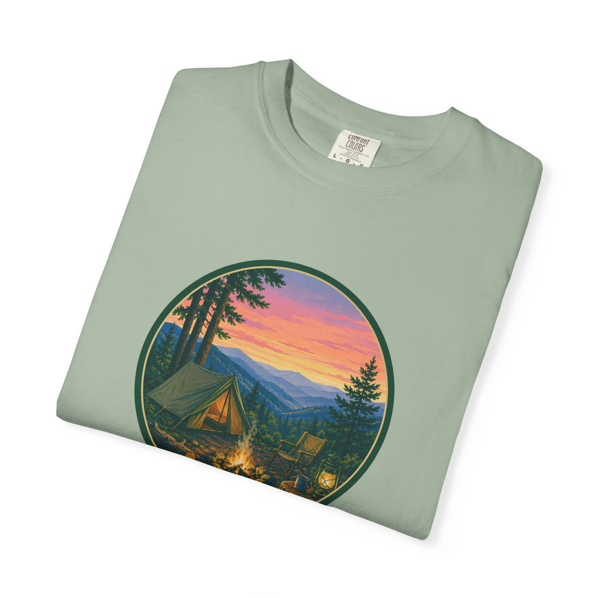 Camping Sunset T-Shirt — Vintage Campfire Scene Tee