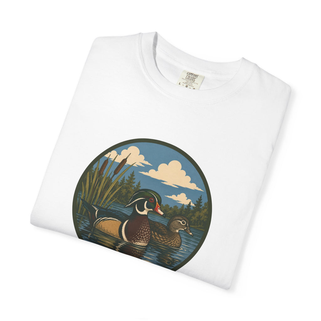 Wood Duck Pond T-Shirt — Vintage Waterfowl Nature Tee
