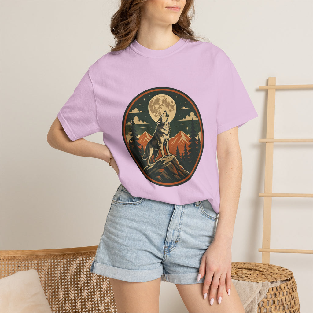Wolf Howl T-Shirt — Vintage Moonlit Mountain Graphic Tee