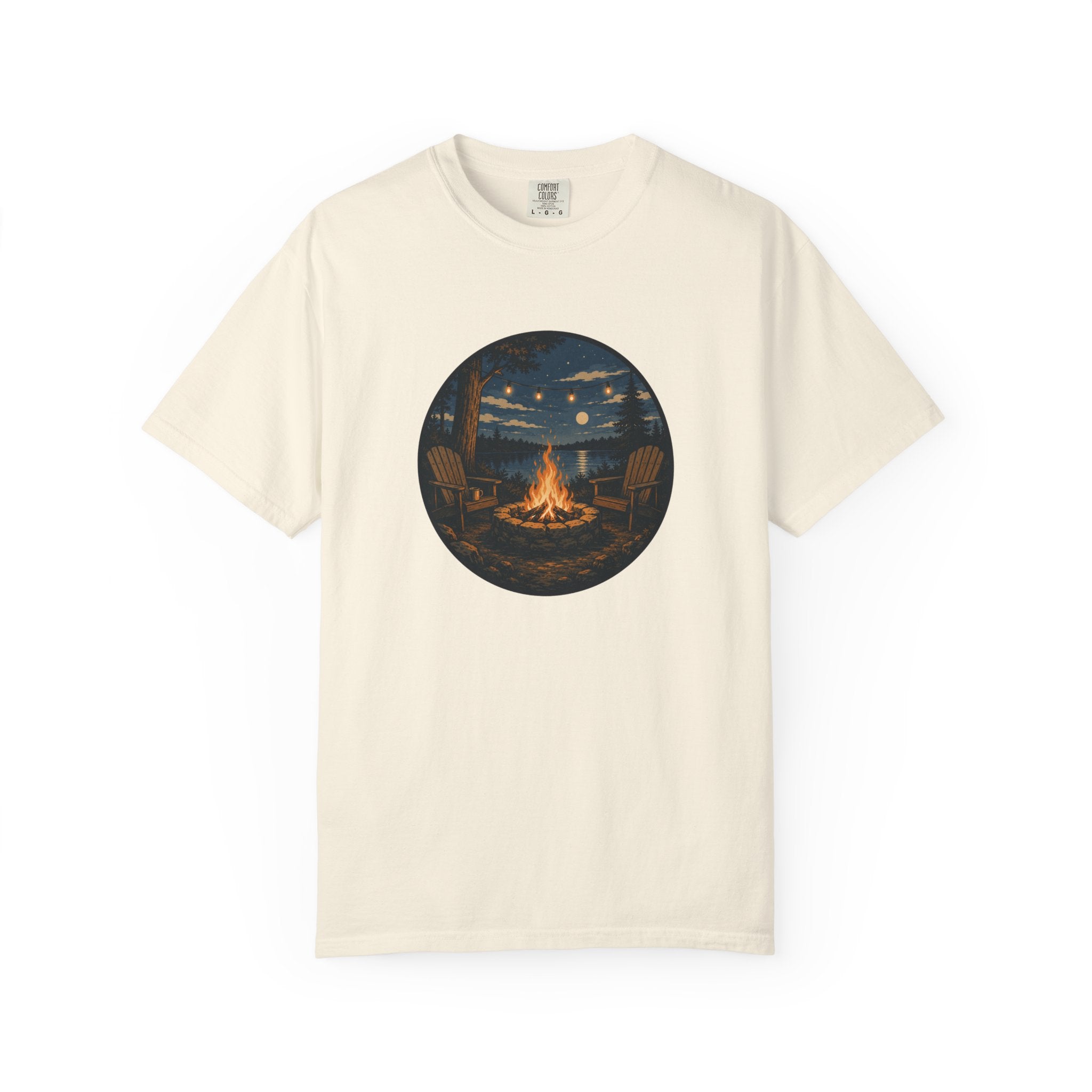 Campfire Night T-Shirt — Cozy Lakeside Bonfire Design
