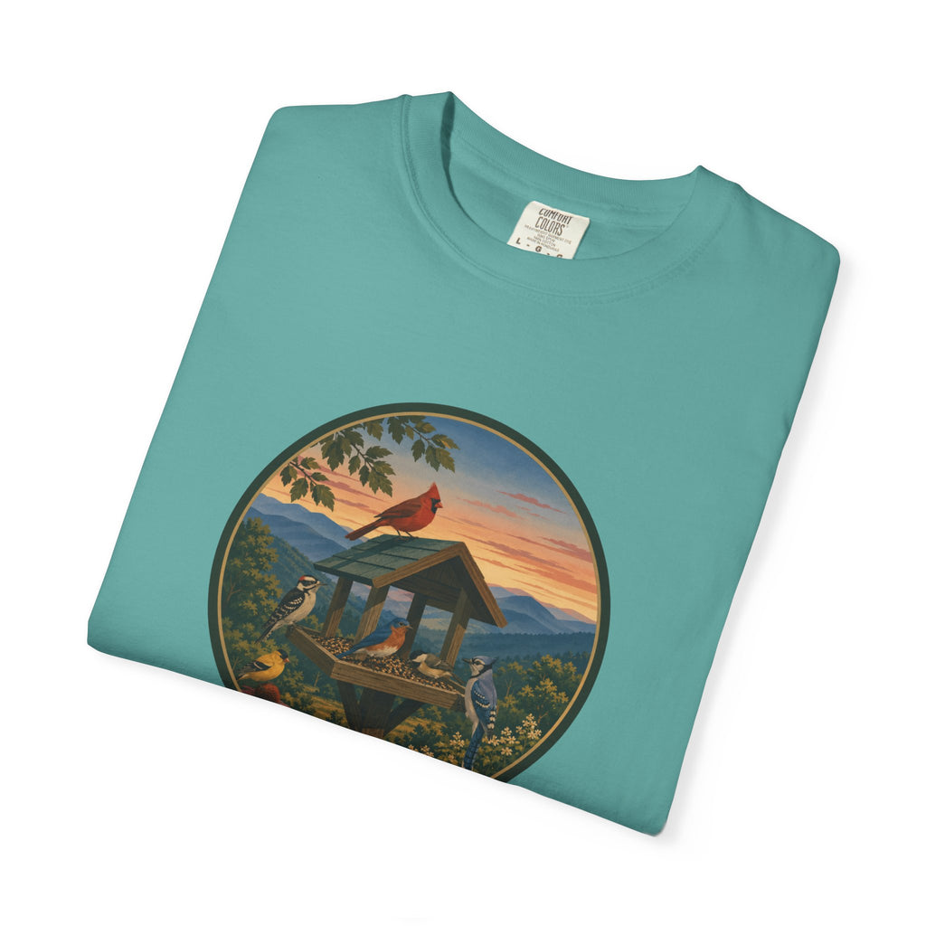 Sunset Bird Feeder Circle T-Shirt