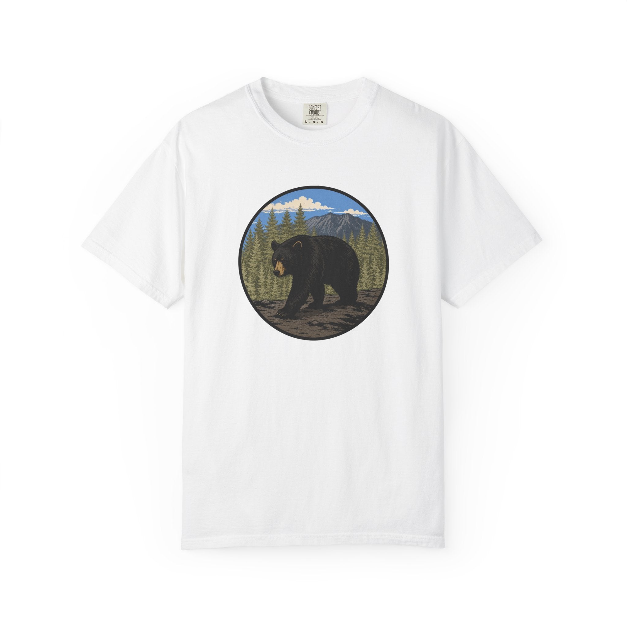 Black Bear Wilderness Badge Unisex Garment-Dyed T-Shirt