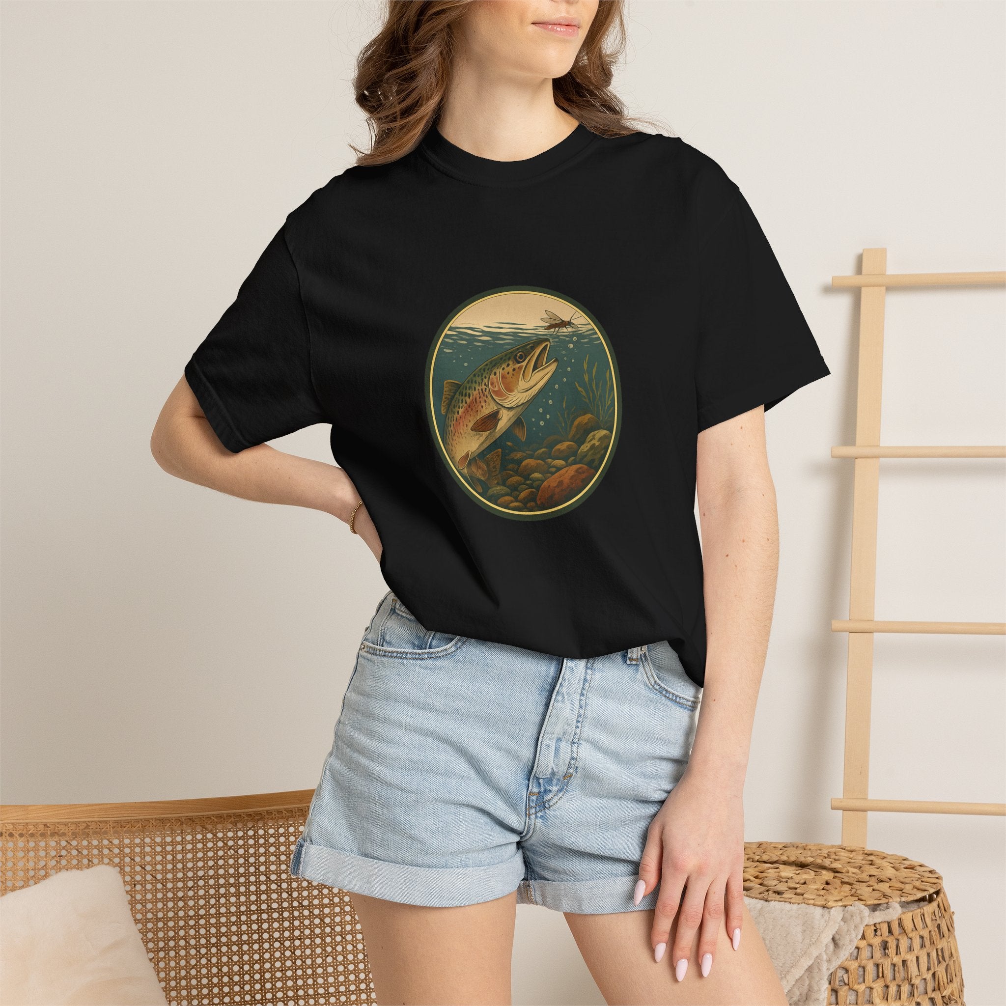 Rainbow Trout  Circle T-Shirt — Vintage Fishing Graphic Tee