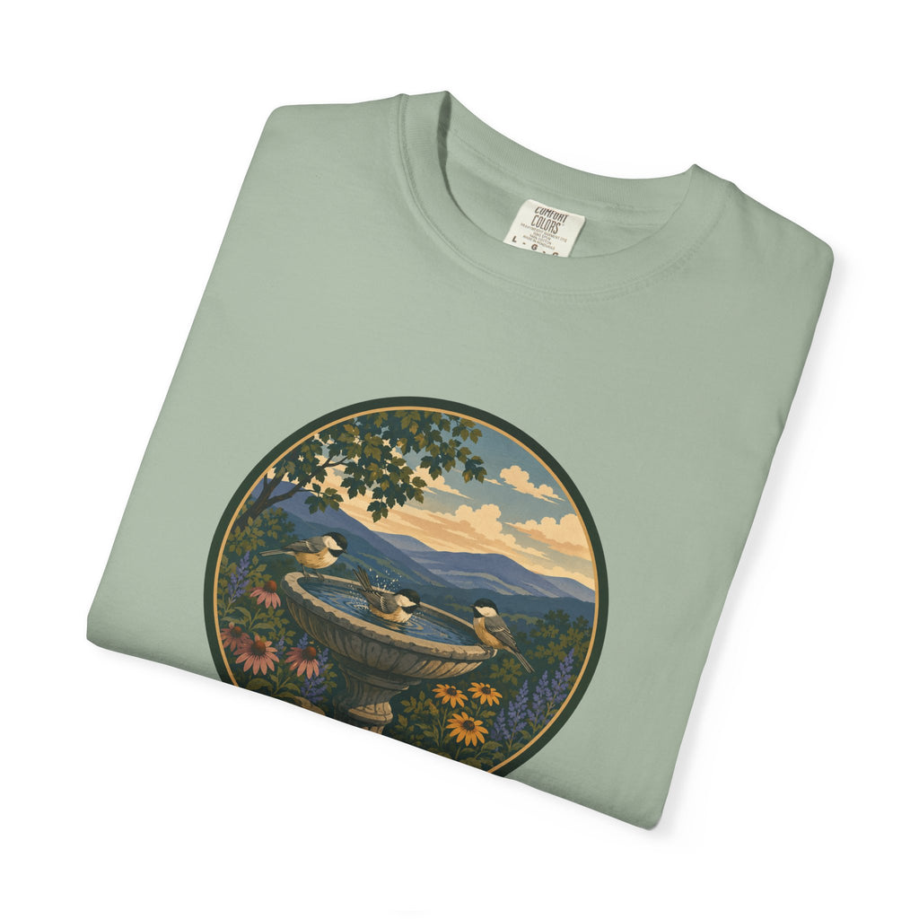 Scenic Birdbath Landscape T-Shirt