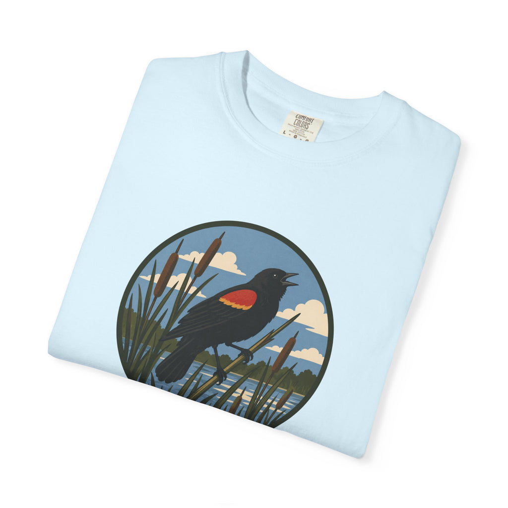 Red-winged Blackbird Graphic Tee — Marsh Bird Nature T-Shirt