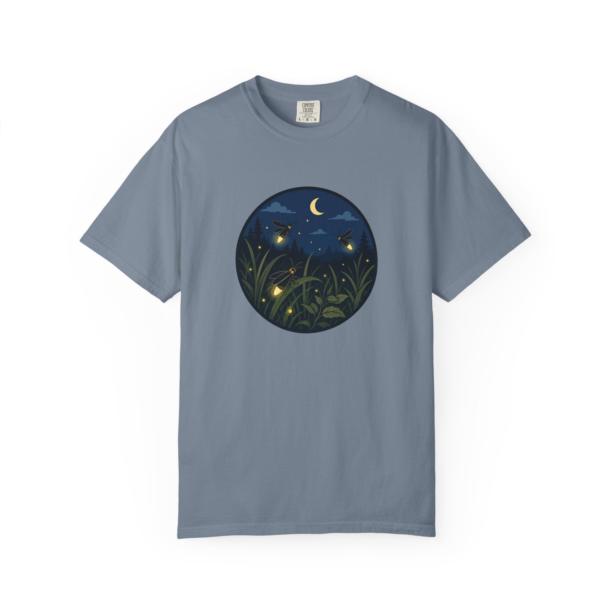 Firefly Night T-Shirt — Moonlit Meadow Graphic Tee