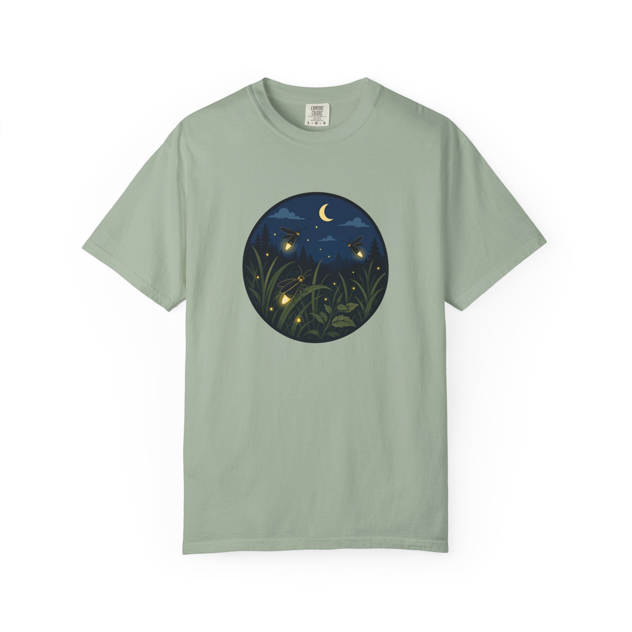 Firefly Night T-Shirt — Moonlit Meadow Graphic Tee