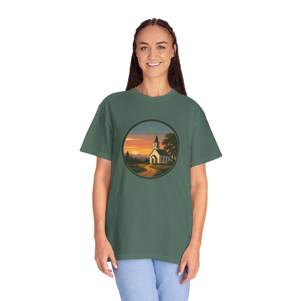 Vintage Church Sunset T-Shirt