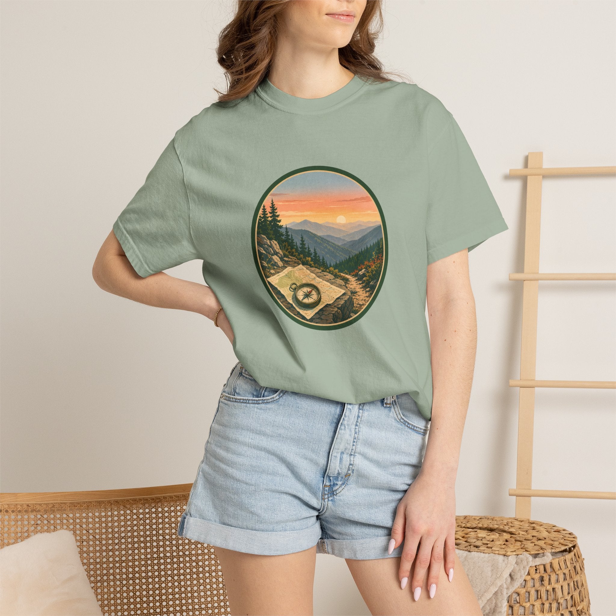 Mountain Hiking T-Shirt — Scenic Trail Vintage Nature Tee