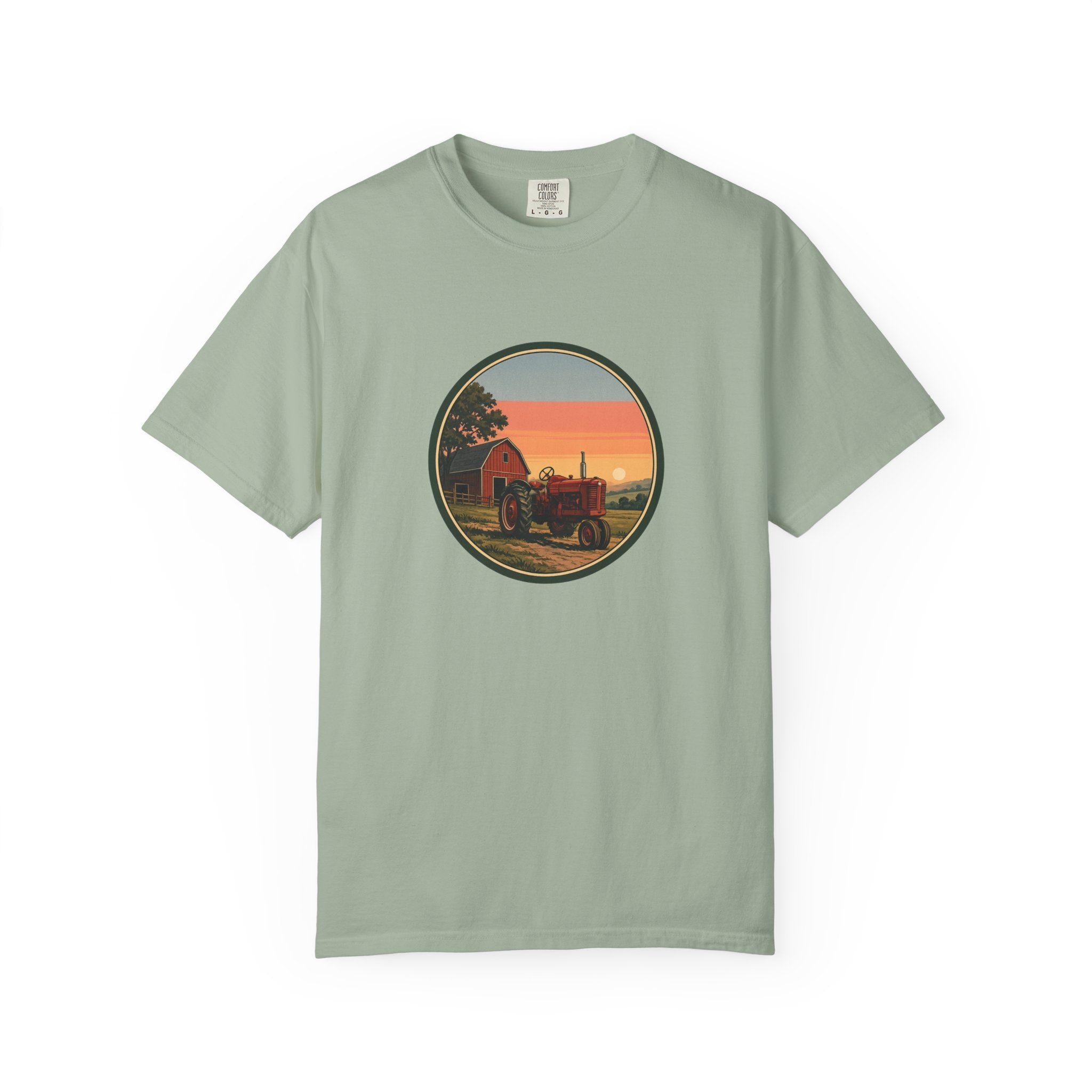 Vintage Farm Tractor Sunset T-Shirt
