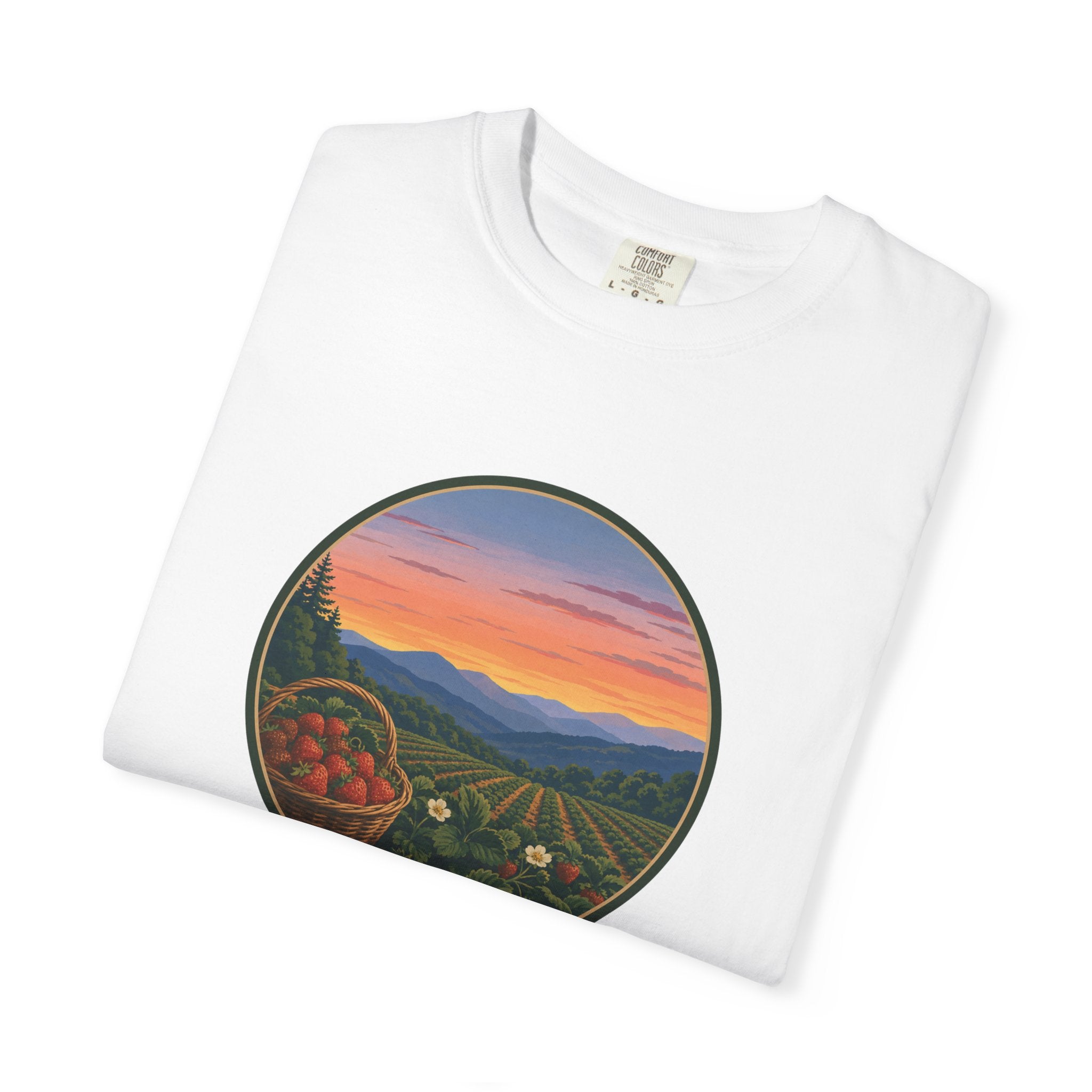 Sunset Strawberry Patch Scenic Tee