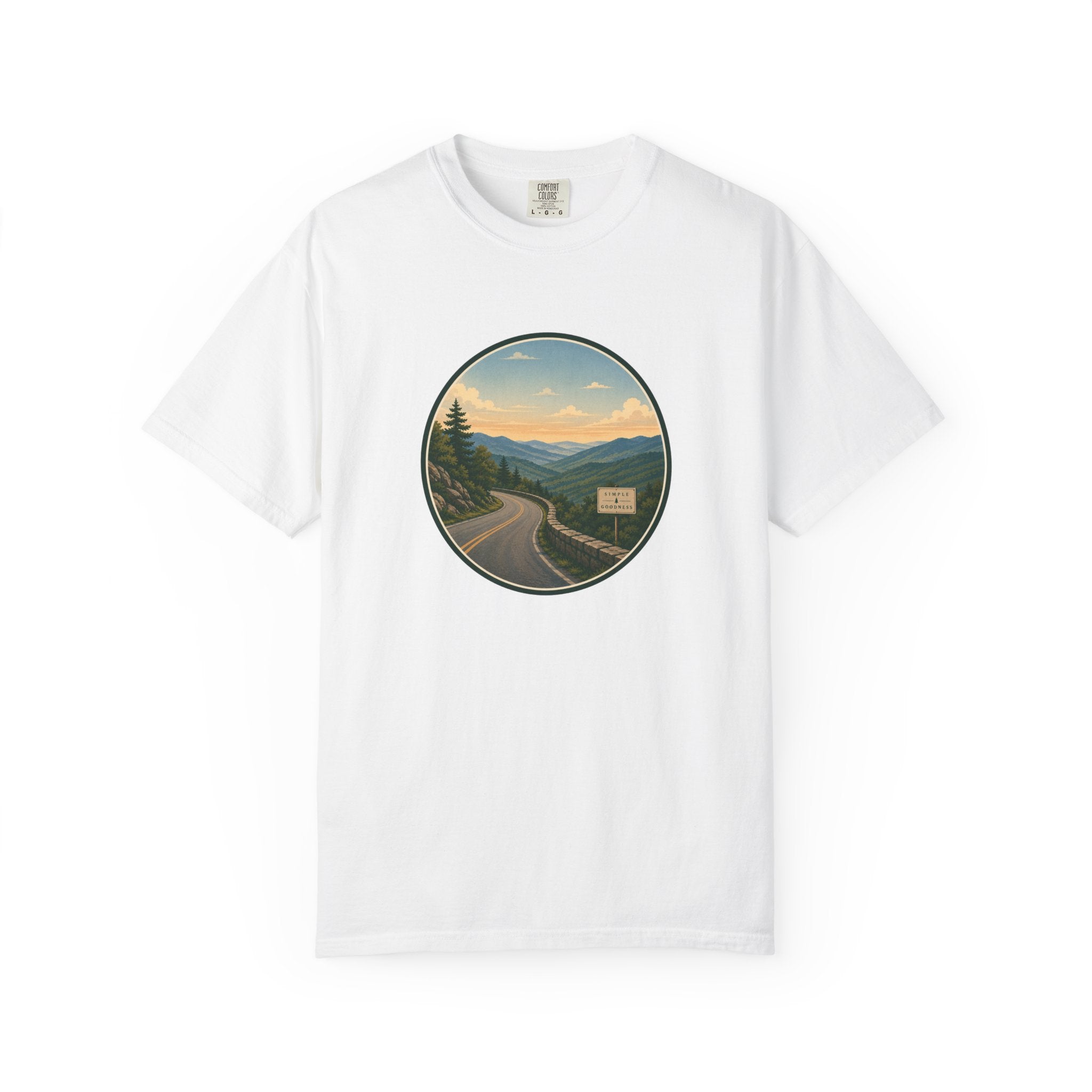 Road Through the Mountains T-Shirt — Scenic Sunset Drive Graphic Tee