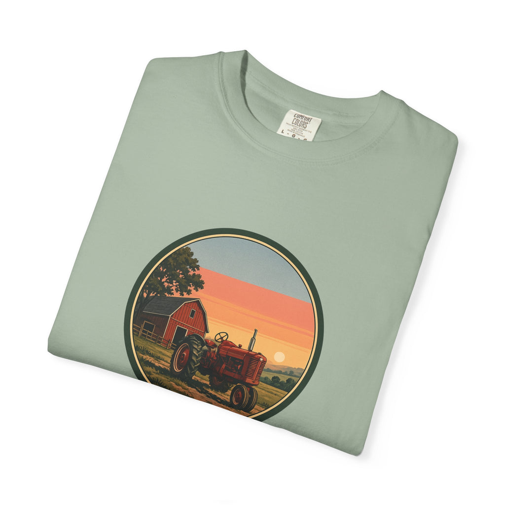 Vintage Farm Tractor Sunset T-Shirt