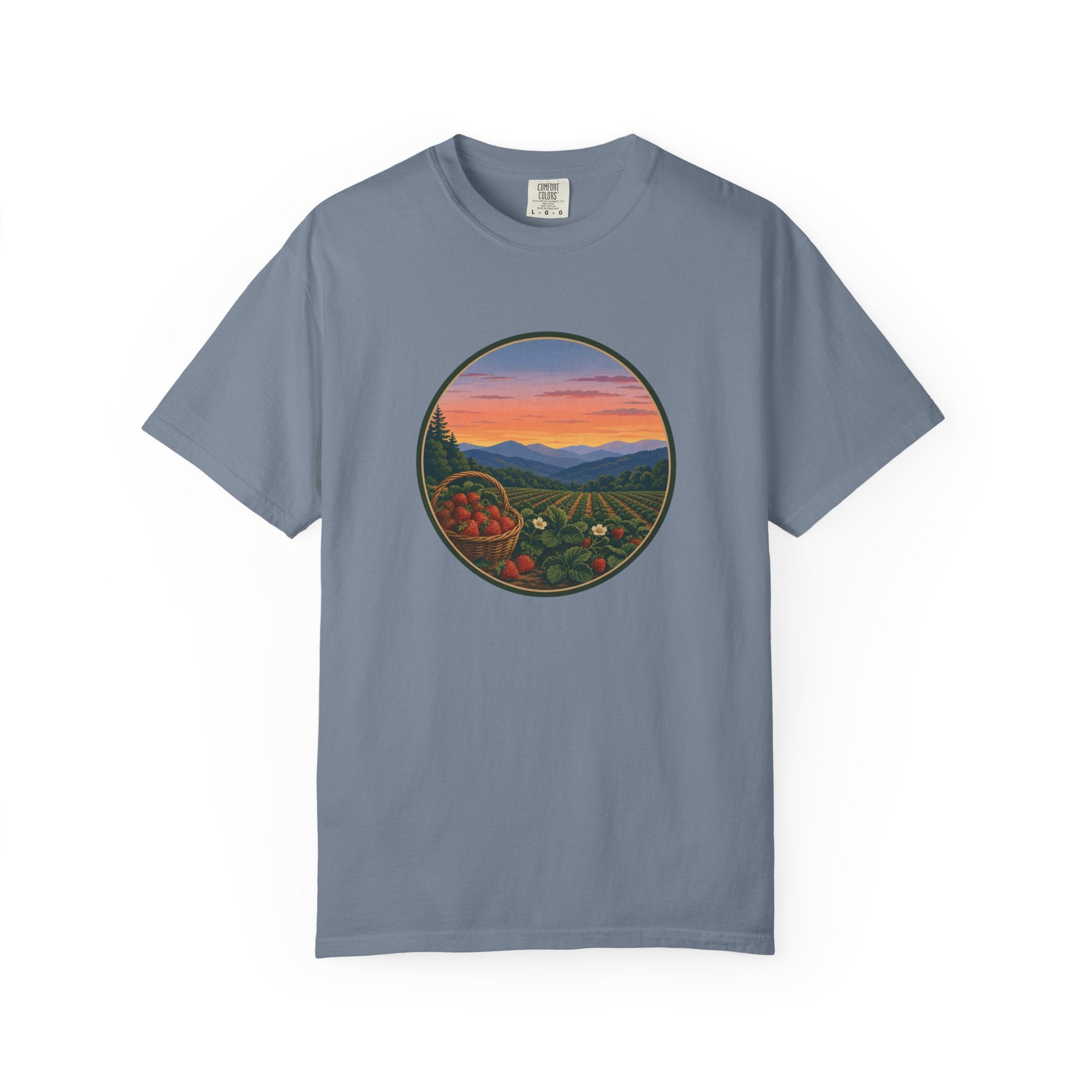 Sunset Strawberry Patch Scenic Tee