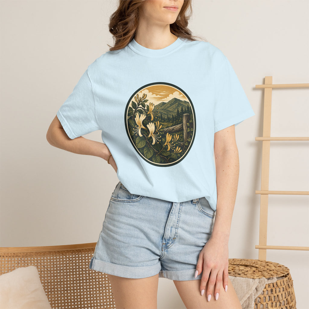 Nature Circle Graphic Tee — Mountain Honeysuckle Scenic T-Shirt