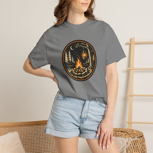 Campfire Nights Badge Unisex Garment-Dyed T-Shirt