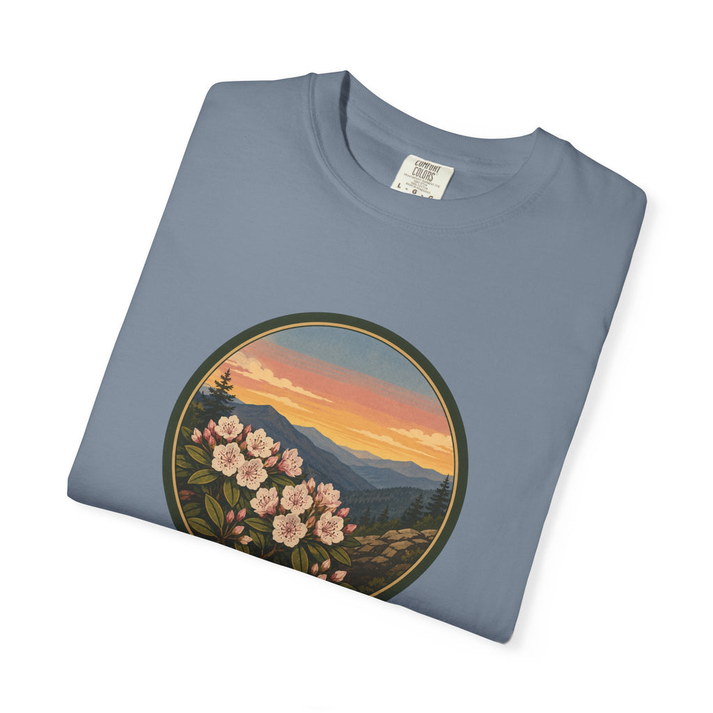 Mountain Laurel Bloom Sunset T-Shirt — Mountain Wildflower Graphic Tee