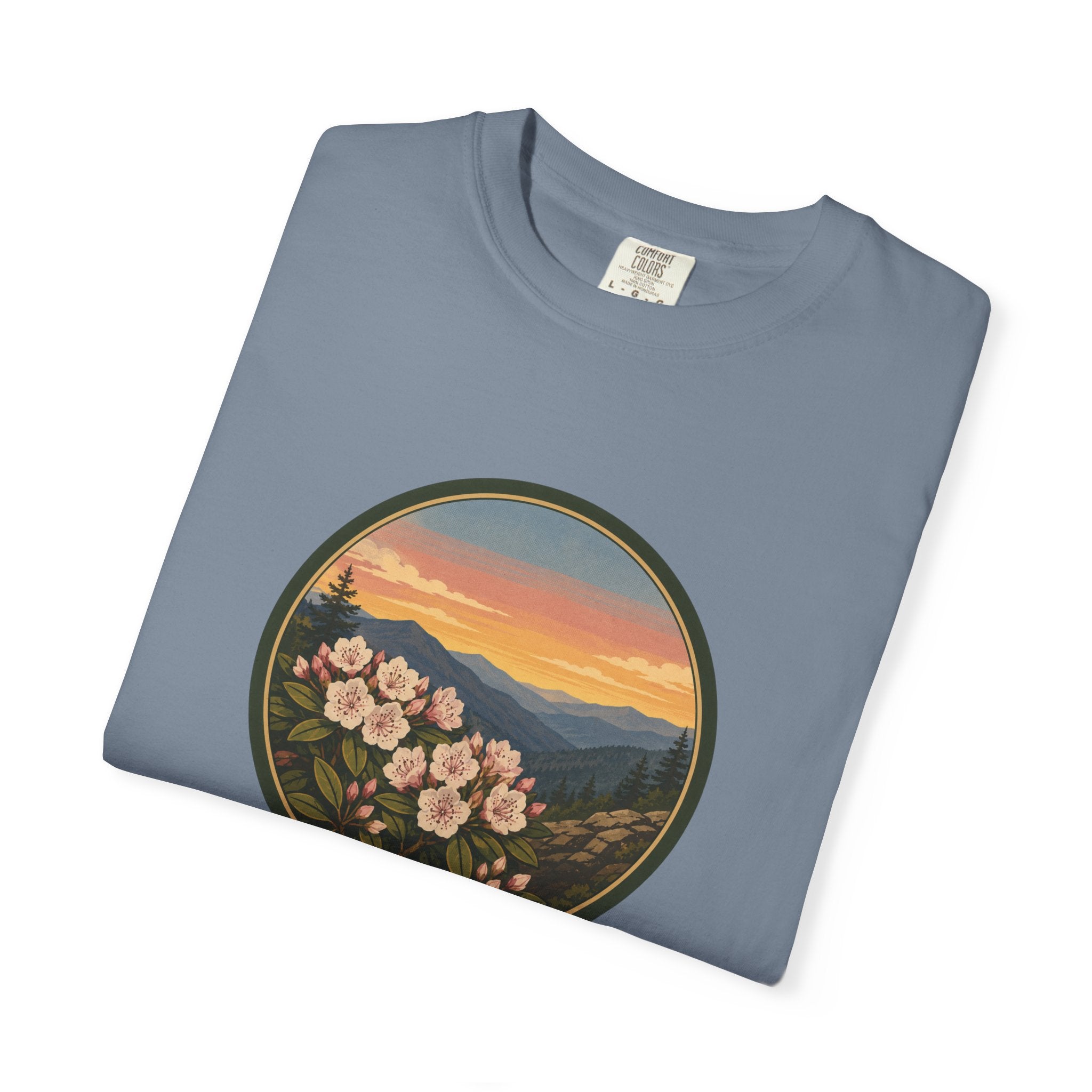 Mountain Laurel Bloom Sunset T-Shirt — Mountain Wildflower Graphic Tee