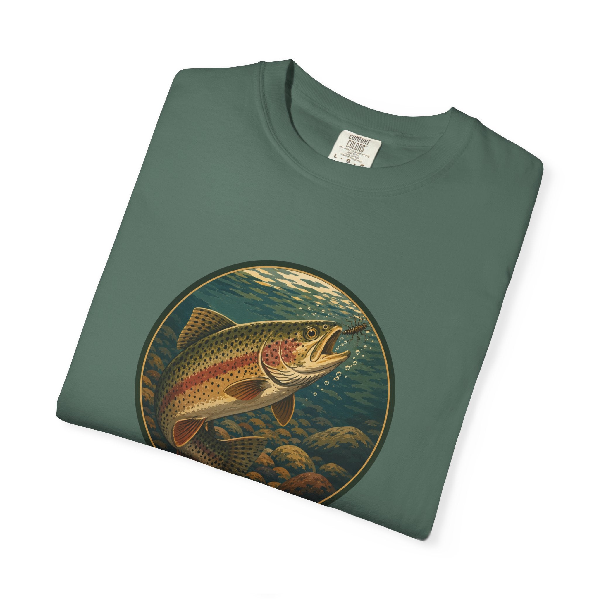 Rainbow Trout Circle Graphic T-Shirt