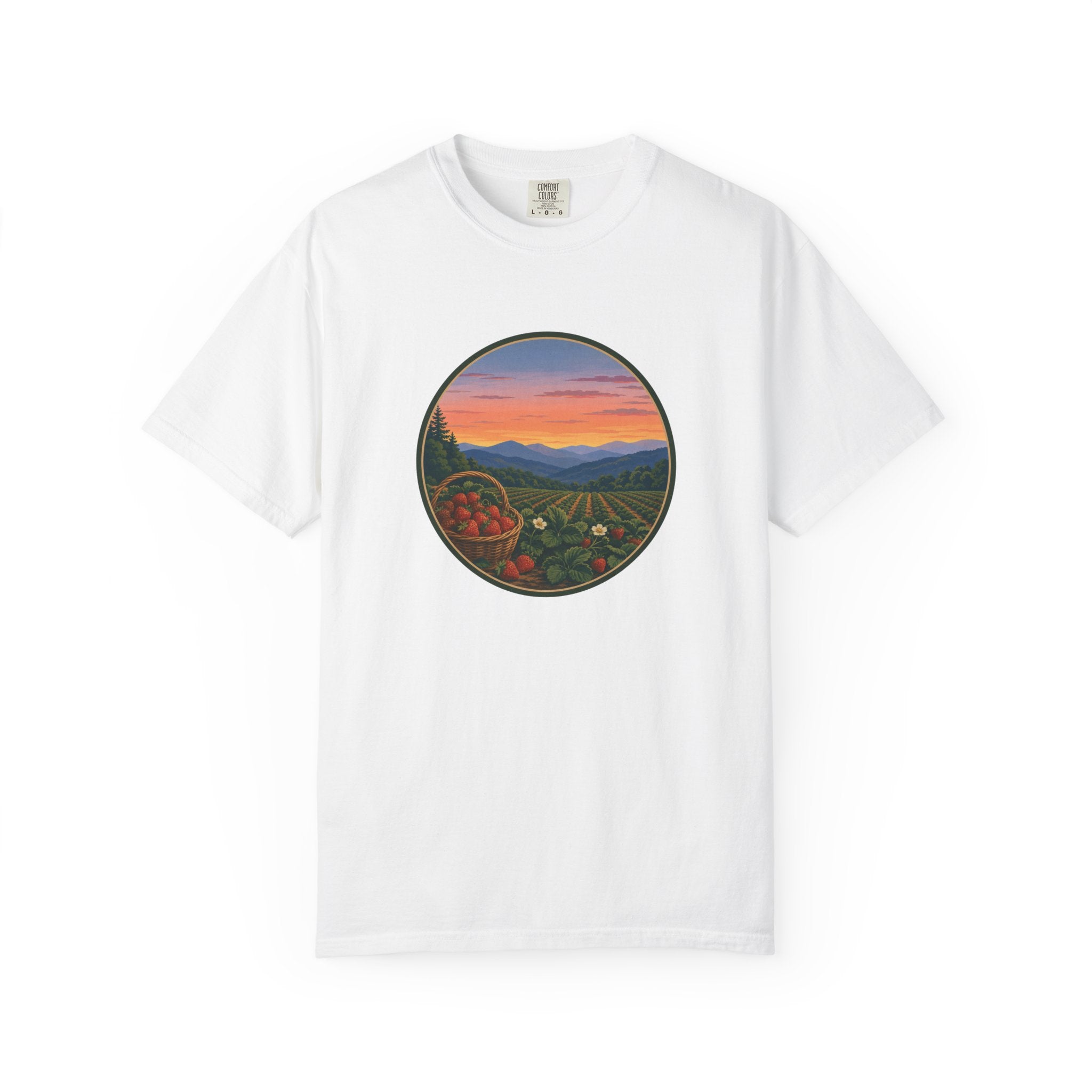 Sunset Strawberry Patch Scenic Tee