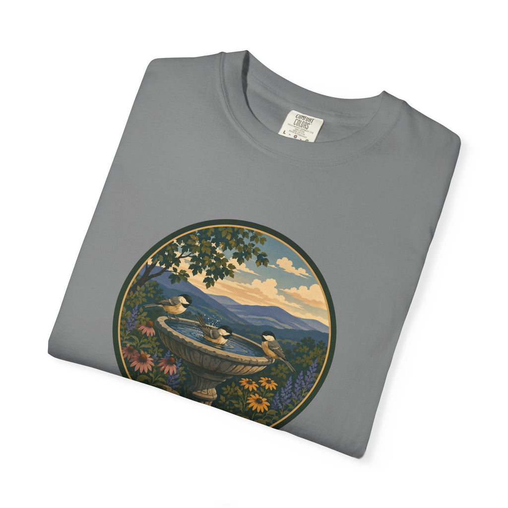 Scenic Birdbath Landscape T-Shirt