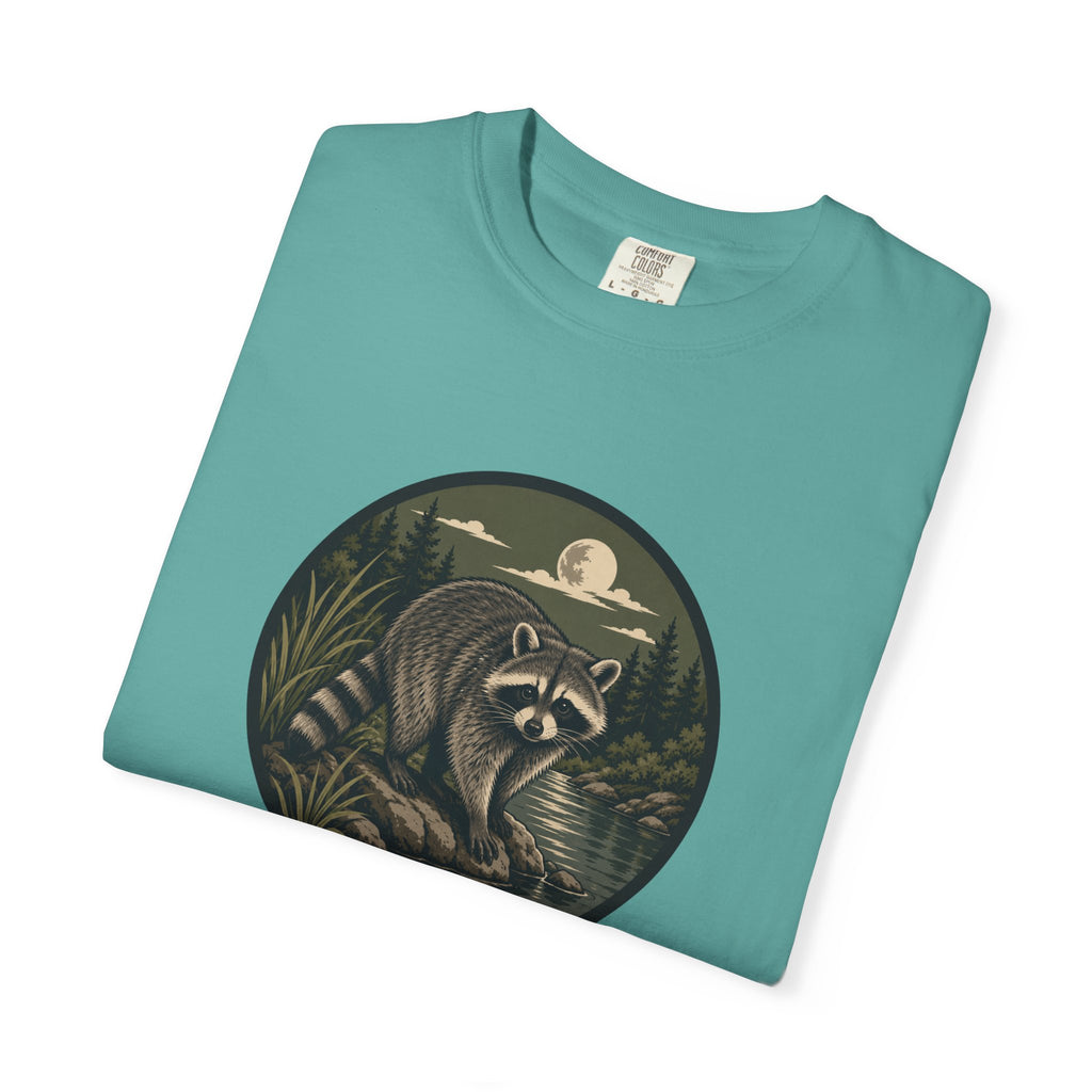 Raccoon Moonlight T-Shirt — Night Forest Wildlife Graphic Tee