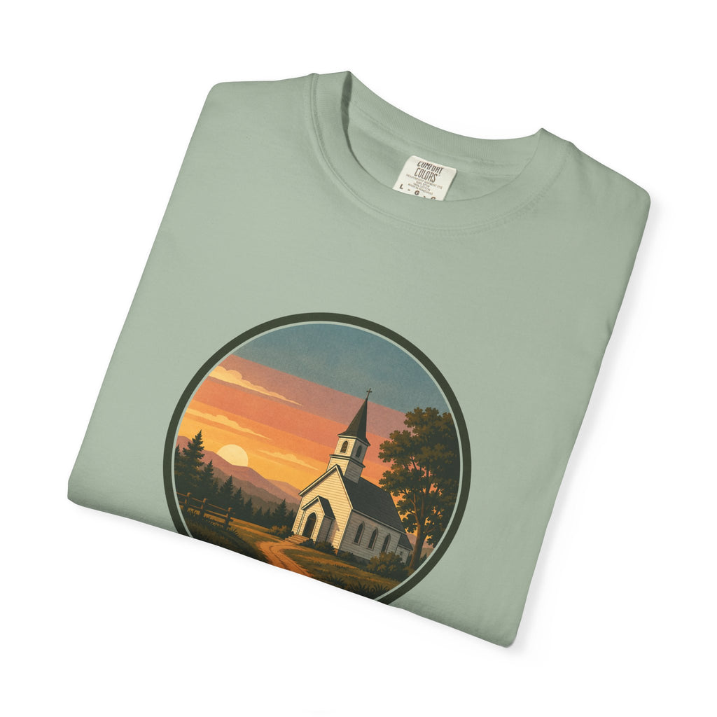 Vintage Church Sunset T-Shirt