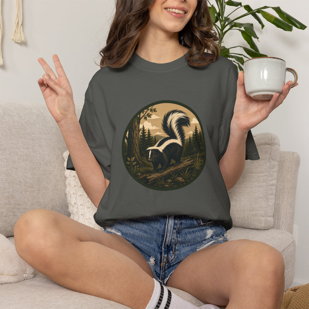 Skunk Forest T-Shirt — Vintage Woodland Wildlife Tee