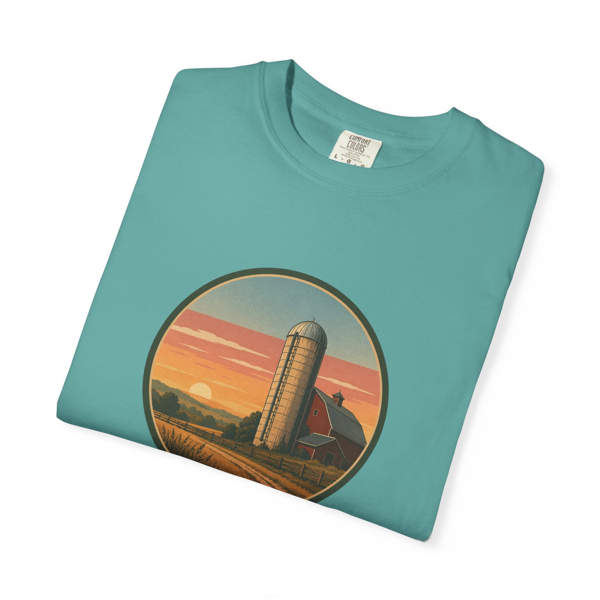 Retro Sunset Farm Silo T-Shirt