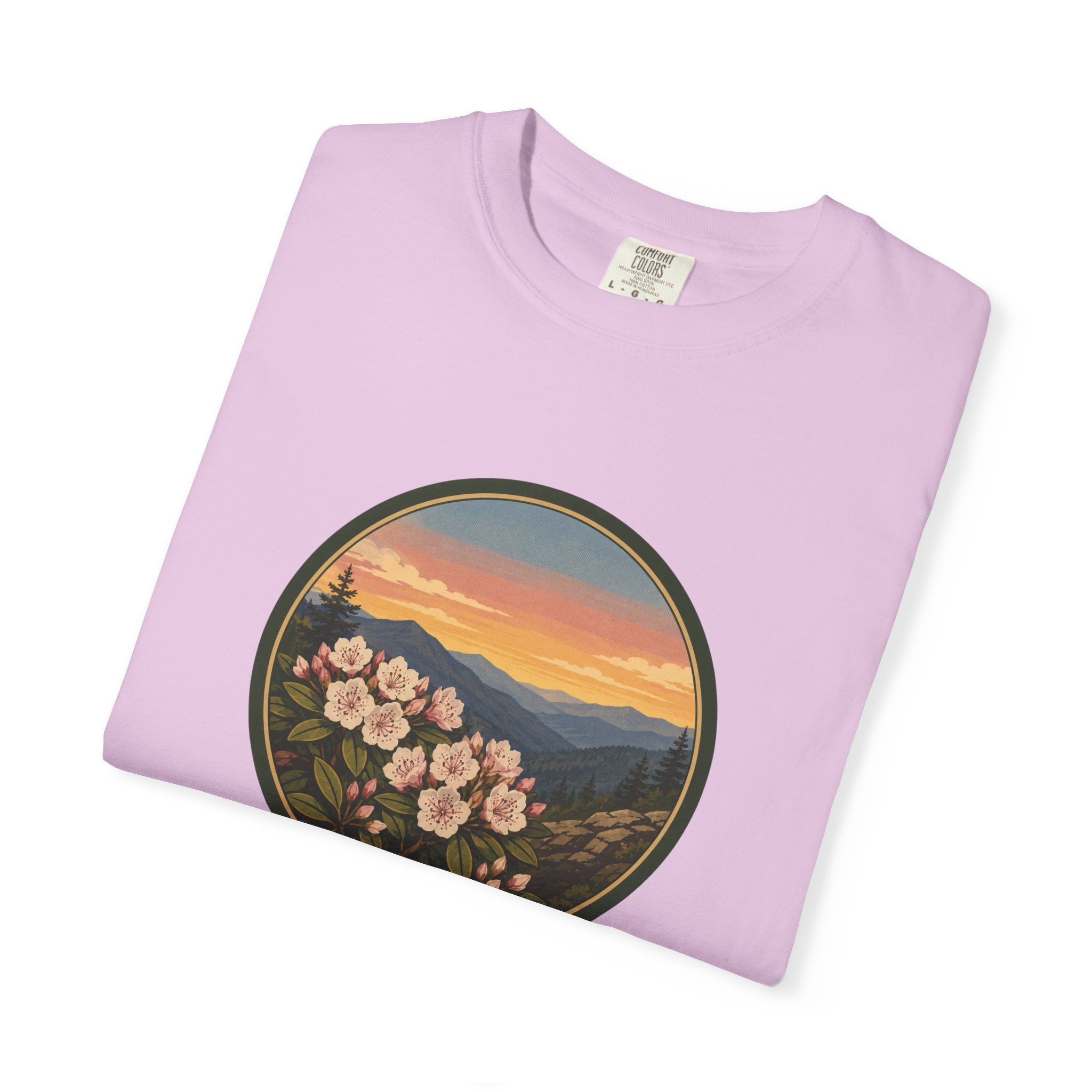 Mountain Laurel Bloom Sunset T-Shirt — Mountain Wildflower Graphic Tee