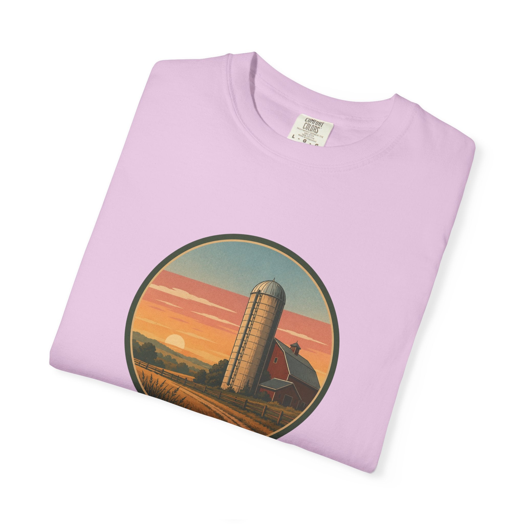 Retro Sunset Farm Silo T-Shirt