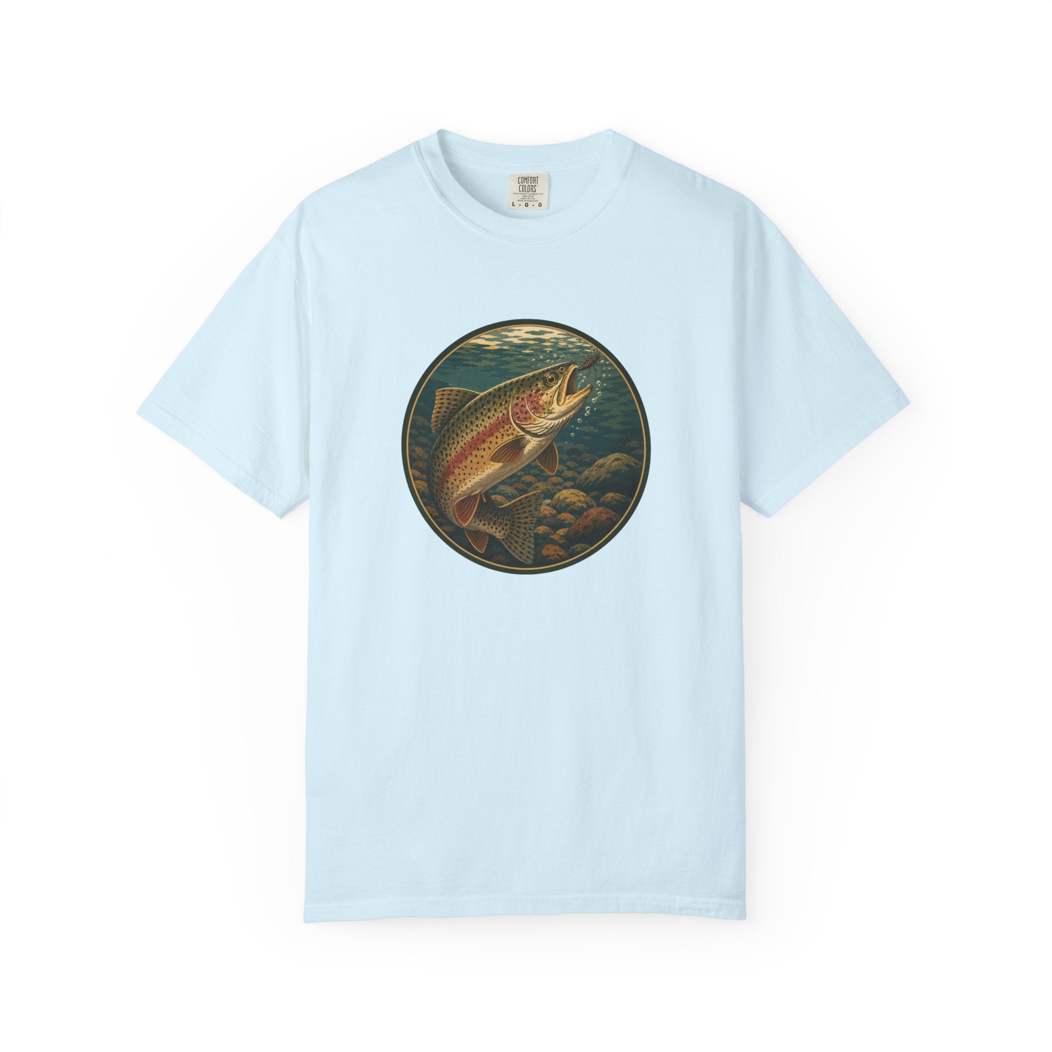Rainbow Trout Circle Graphic T-Shirt