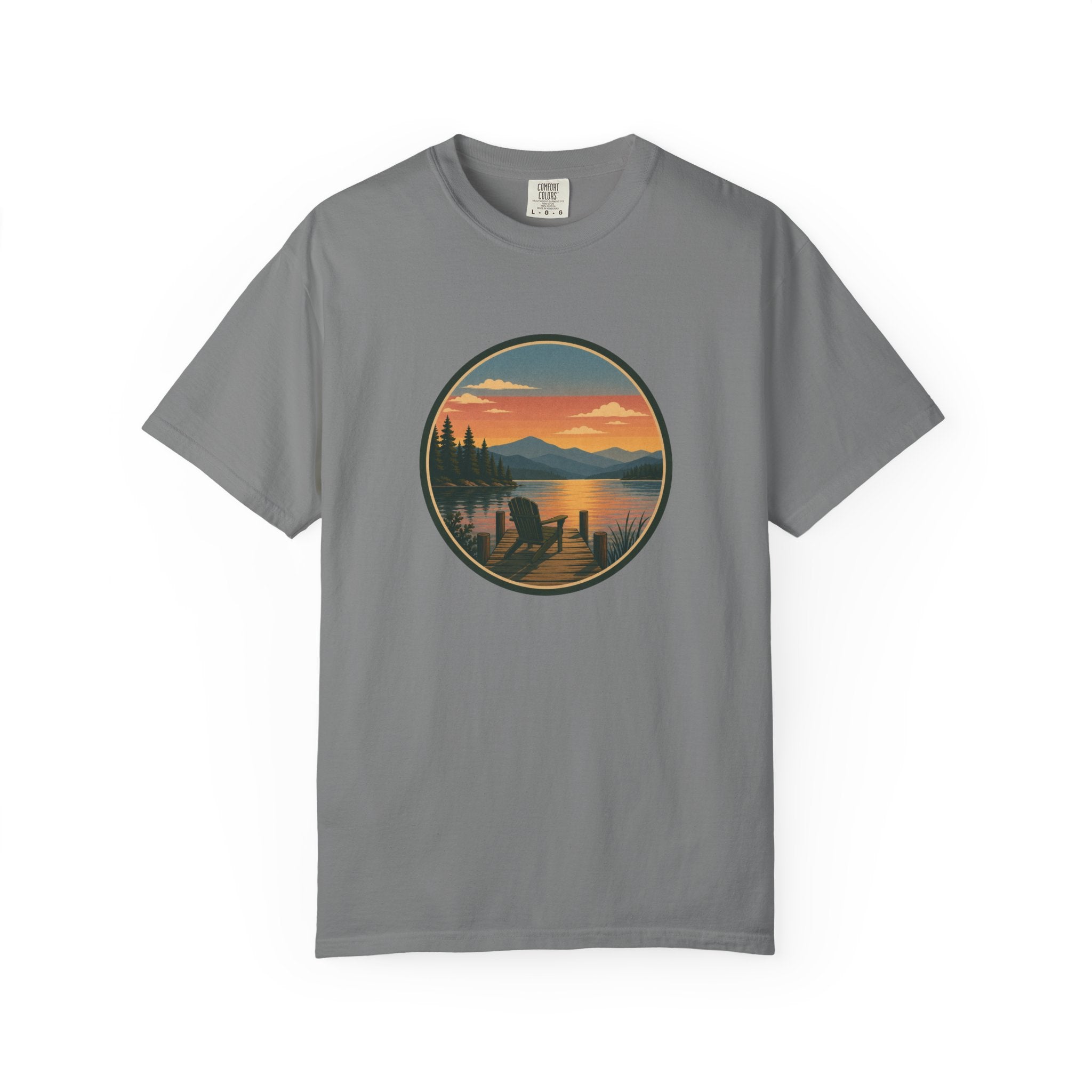 Sunset Lake Scenic T-Shirt – Mountain Dock Landscape Tee
