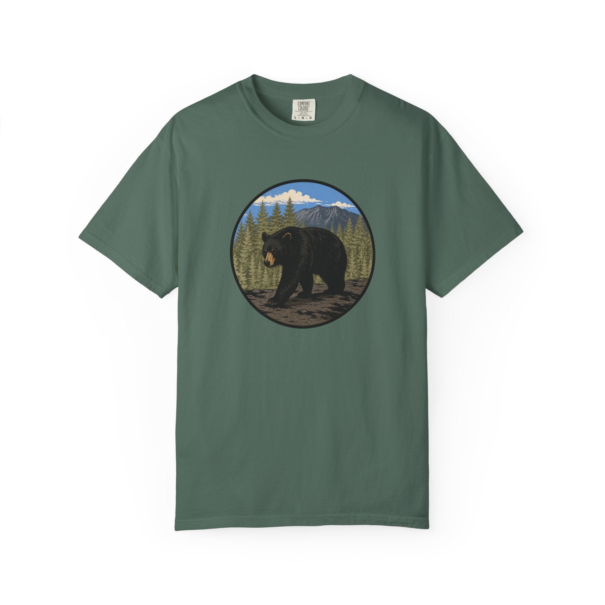 Black Bear Wilderness Badge Unisex Garment-Dyed T-Shirt