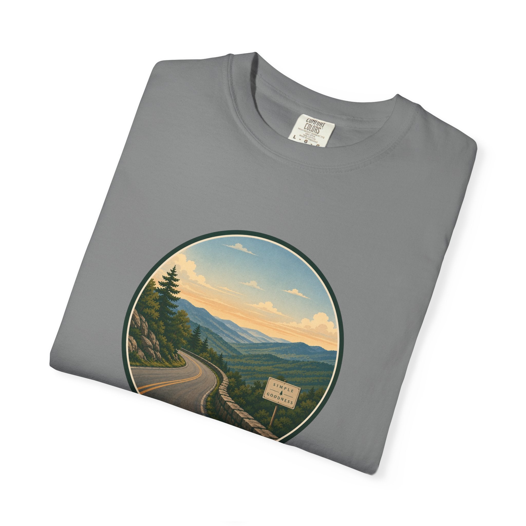Road Through the Mountains T-Shirt — Scenic Sunset Drive Graphic Tee
