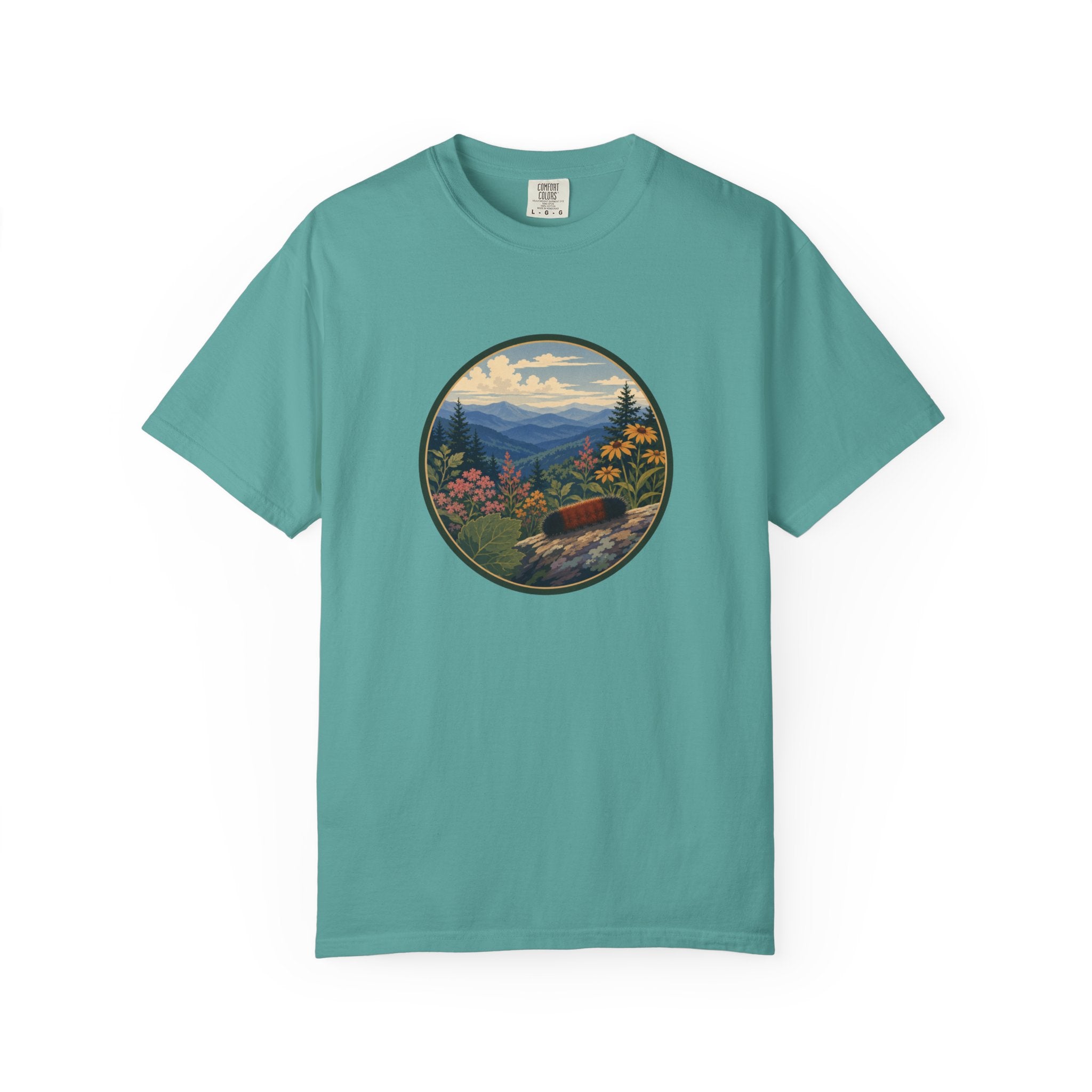 Mountain Caterpillar Scenic T-Shirt — Vintage Wilderness Nature Graphic