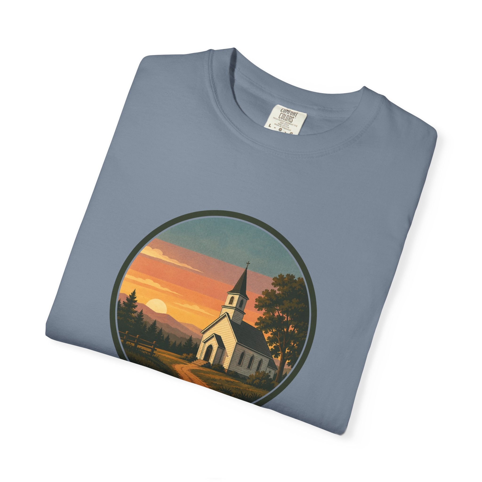 Vintage Church Sunset T-Shirt